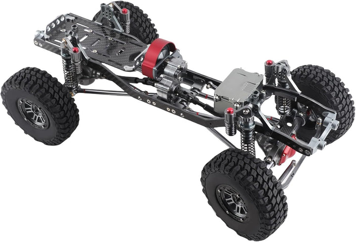 Tonysa RC Auto Rahmen 313mm Radstand RC Frame, RC Crawler Car mit Reifen, Aluminiumlegierung Kohlefa