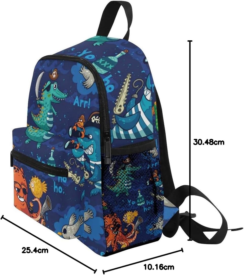 Kinderrucksack Pirate Octopus Whale Kindergarten Kindergartentasche für Kleinkinder Mädchen Jungen