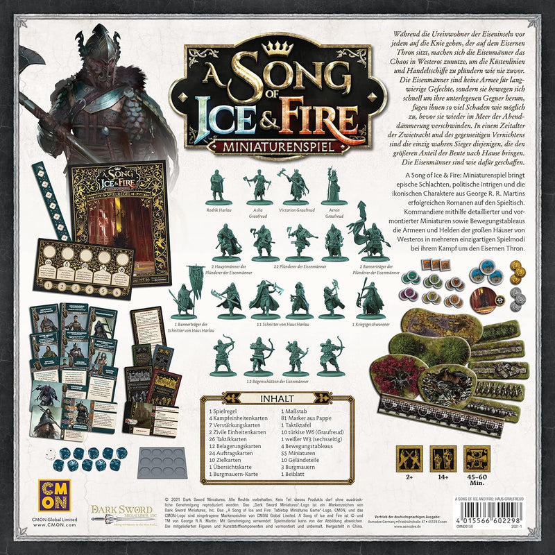 CMON, A Song of Ice & Fire – Graufreud Starterset, Erweiterung, Tabletop, 2 Spieler, Ab 14+ Jahren,