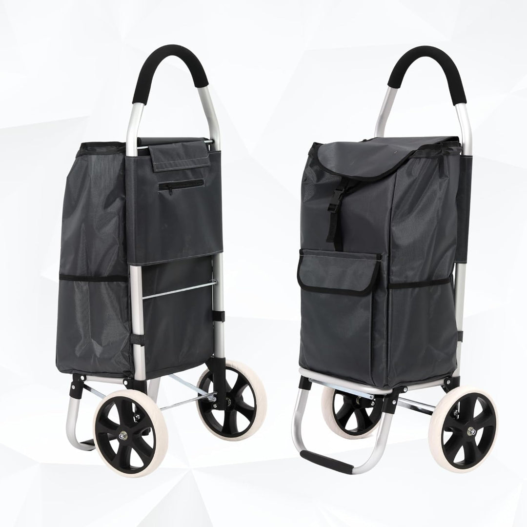 43.5Liter Aluminium Trolley Einkaufstrolley Klappbar, Shopping Trolley, Wasserabweisender Einkaufswa
