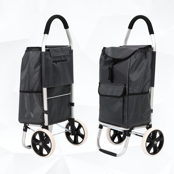 43.5Liter Aluminium Trolley Einkaufstrolley Klappbar, Shopping Trolley, Wasserabweisender Einkaufswa