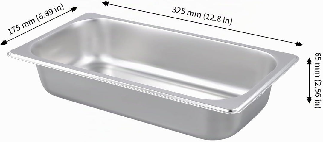 5 Stück Panierschalen Set, GN 1/3 Behälter, Rechteckig Panierstrasse Schale aus Edelstahl, Panierstr
