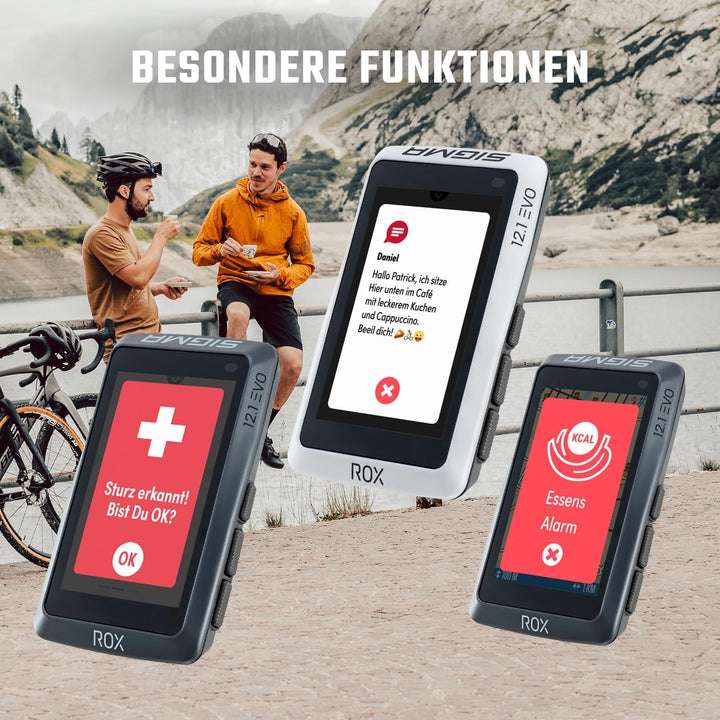 Sigma ROX 12.1 EVO Sensor Set - Night Grey Fahrrad-Navi Fahrrad Europa Bluetooth, GPS, GLONASS Varia