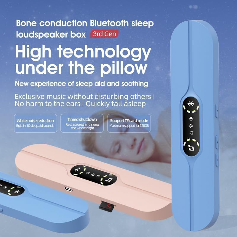 Schlaf Knochen Leitung Lautsprecher Eingebautes weisses Rauschen Schlafhilfe Modus Plug-in Karte/Blu