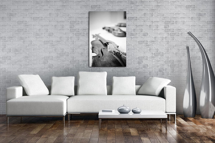 deyoli klassische Geigen und Violinen Effekt: Schwarz/Weiss im Format: 100x70 als Leinwandbild, Moti