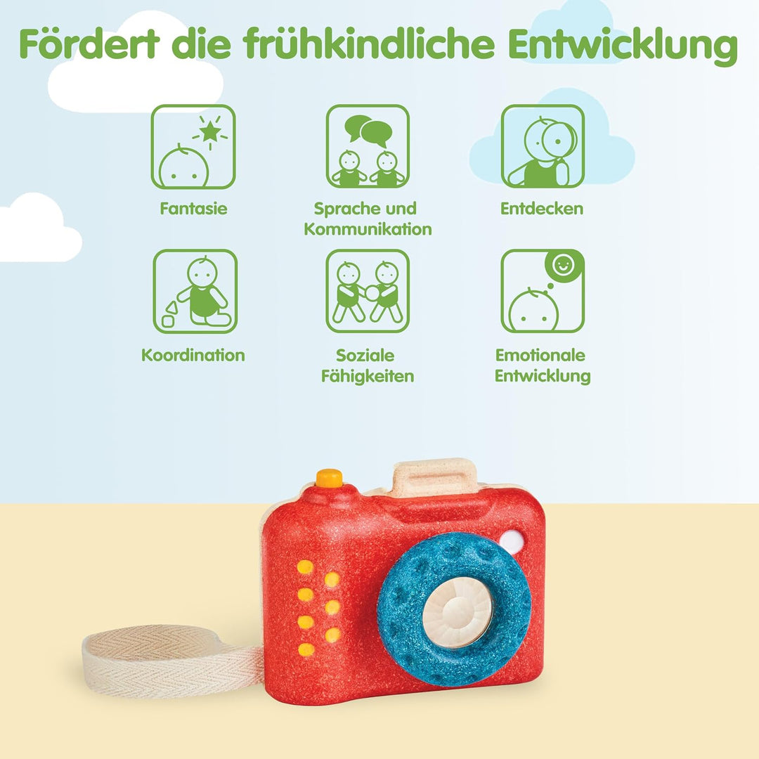 PlanToys Kinderkamera - Meine erste Kamera - Fotokamera für Kinder - Sofortbildkamera Kinder mit ver