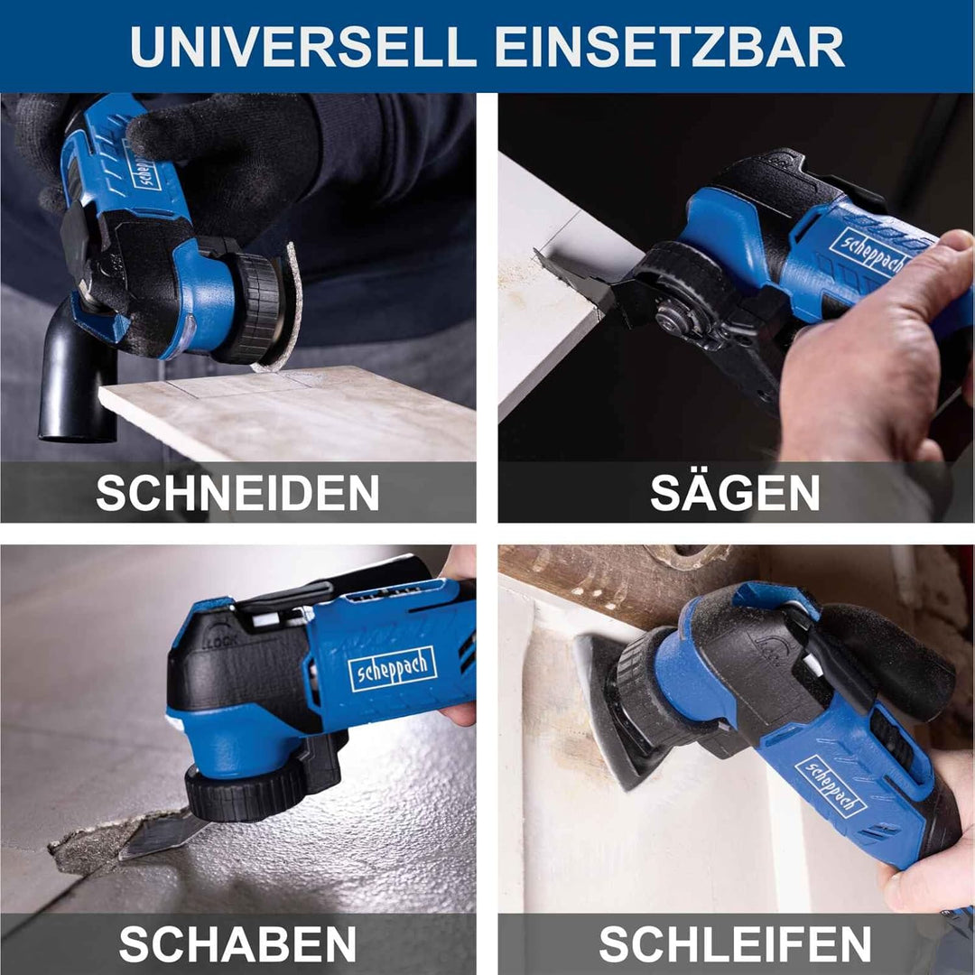 Scheppach Akku-Multifunktionswerkzeug C-MT40-X 20V Multitool | Geschwindigkeit 10000‒40000 min-1 | O
