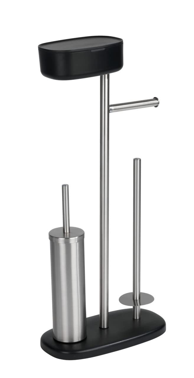 WENKO Stand WC-Garnitur mit Box Rivazza, mit integriertem Toilettenpapierhalter, WC-Bürstenhalter, E