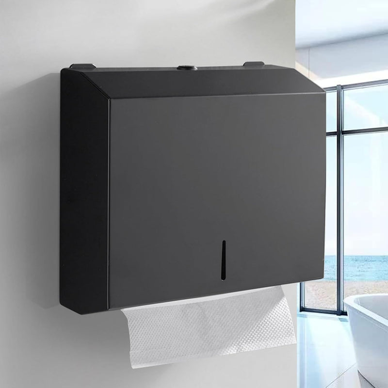 Papierhandtuchspender, Edelstahl Handtuchspender abschliessbar, Falttuchspender Papiertuchspender C/