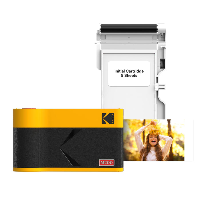 KODAK Mini 2 ERA 4PASS Mobiler Fotodrucker (5,3x8,6cm) (Gelb, Fotodrucker + 8 Blatts) Mini 2 Fotodru