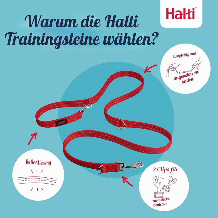 HALTI Doppelführleine - Multifunktionale Hundeleine zum Trainieren und Gassigehen mit Ihrem Hund. Le
