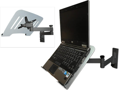 Drall Universal Wandhalterung Halterung für Laptop Netbook Tablet PC - schwarz - mit Notebook Adapte
