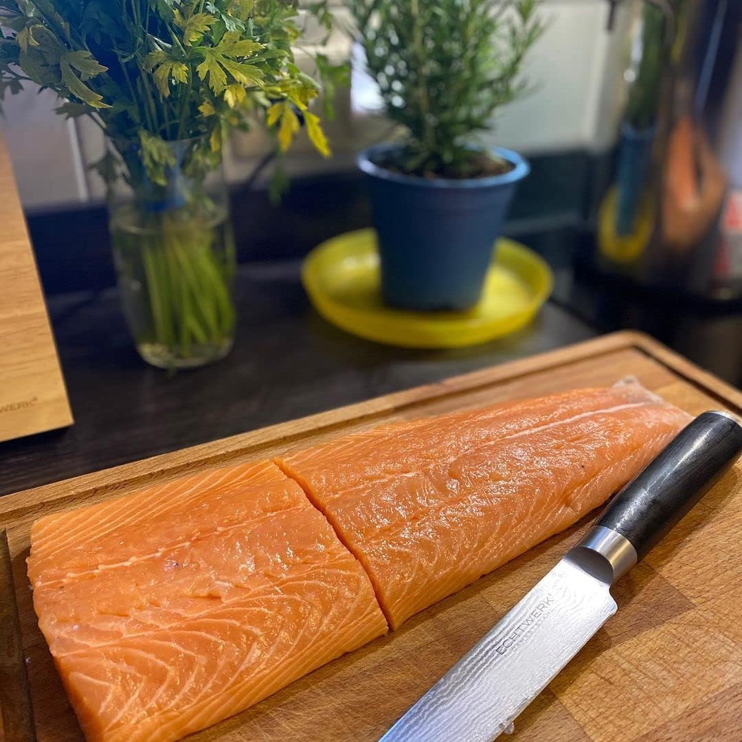 Echtwerk EW-DM-0388-3 Damastmesser Set 7-TLG inkl. Magnet-Messerblock aus Holz,, Single