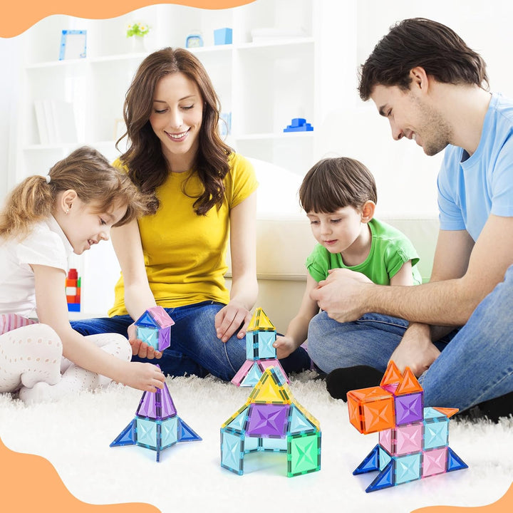 Magnetbausteine, 40 STK Magnetische Bausteine für Kinder, pädagogisches Konstruktionsspielzeug mit M