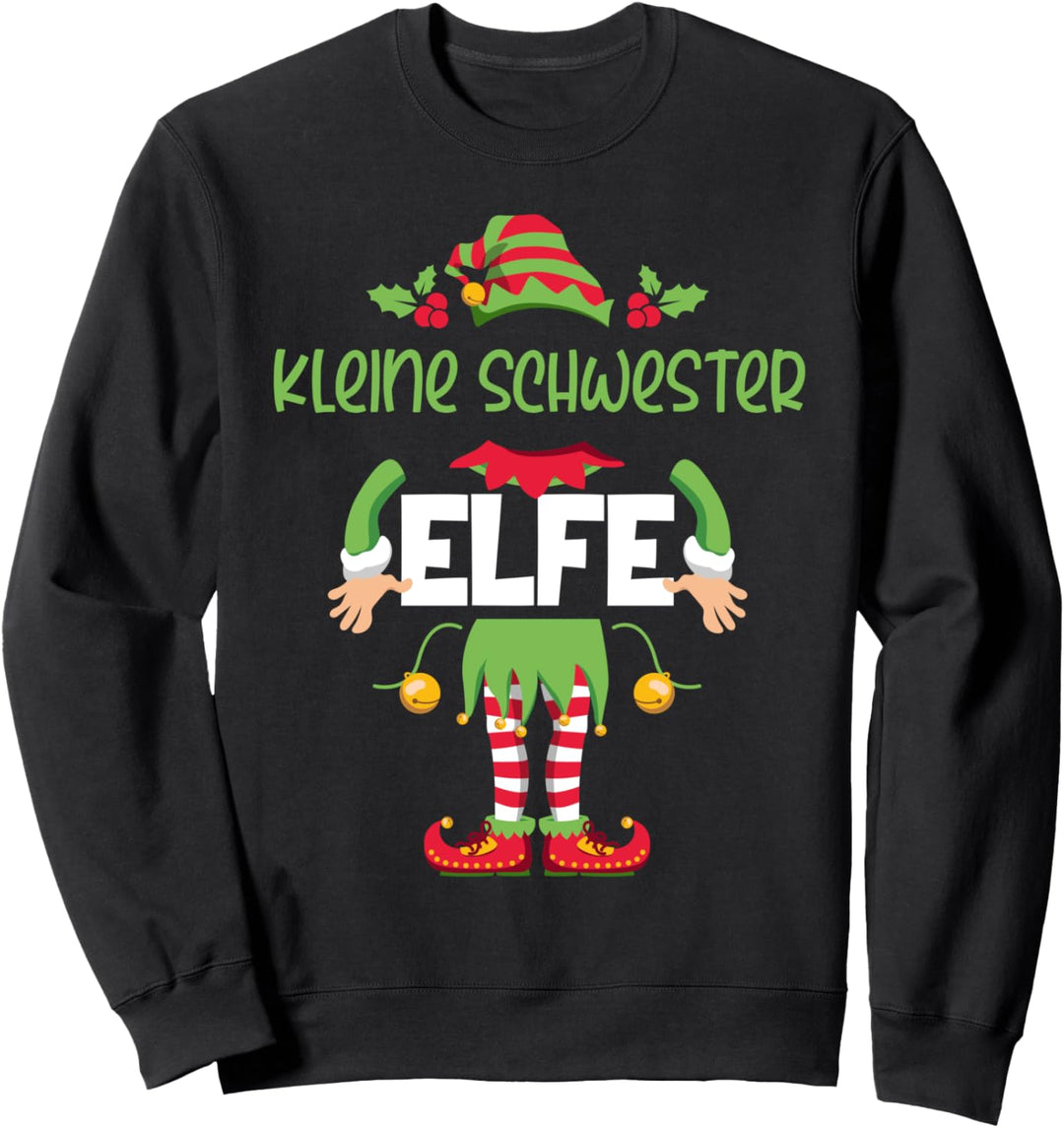 Kleine Schwester Elfe Familie Outfit Weihnachten Partnerlook Sweatshirt
