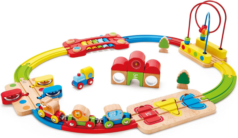 Hape 3826 Regenbogen-Puzzle Eisenbahnset, E3826, Mehrfarbig, Einheitsgrösse Single