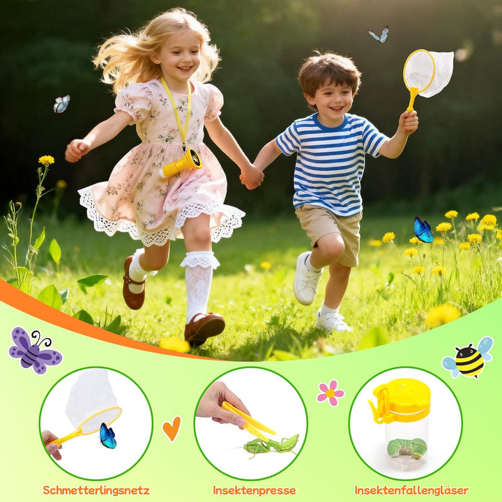 Handheld Kinder Mikroskop Outdoor Entdeckungs Set - Kinder Spielzeug ab 3-12 Jahre Jungen - 2" HD Di