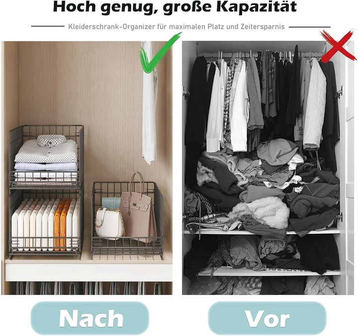 Kleiderschrank Organizer 3er Set - Schrank Organizer Stapelbar Faltbar