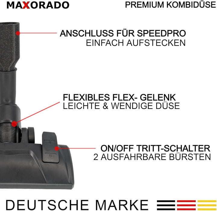 Staubsauger Komfort Kombidüse kompatibel mit Philips Speedpro Max Aqua Ersatzteil Zubehör Bodendüse