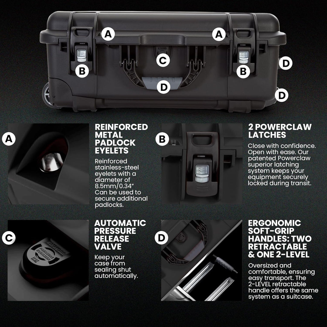 Nanuk 935 Wasserdichter Hartschalenkoffer Mit Rädern und Anpassbarer Schaum - Schwarz