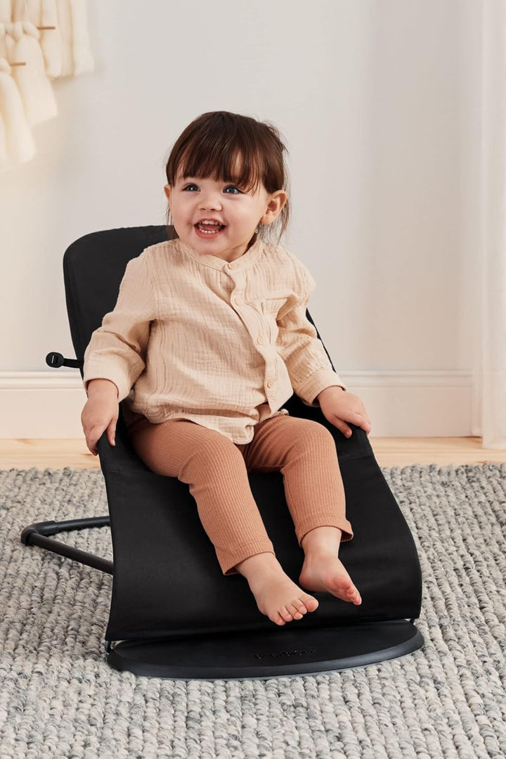 BabyBjörn Bouncer Balance Soft, Baumwolle, Schwarz/Dunkelgrau Gewebt schwarz / dunkelgrau, Gewebt sc