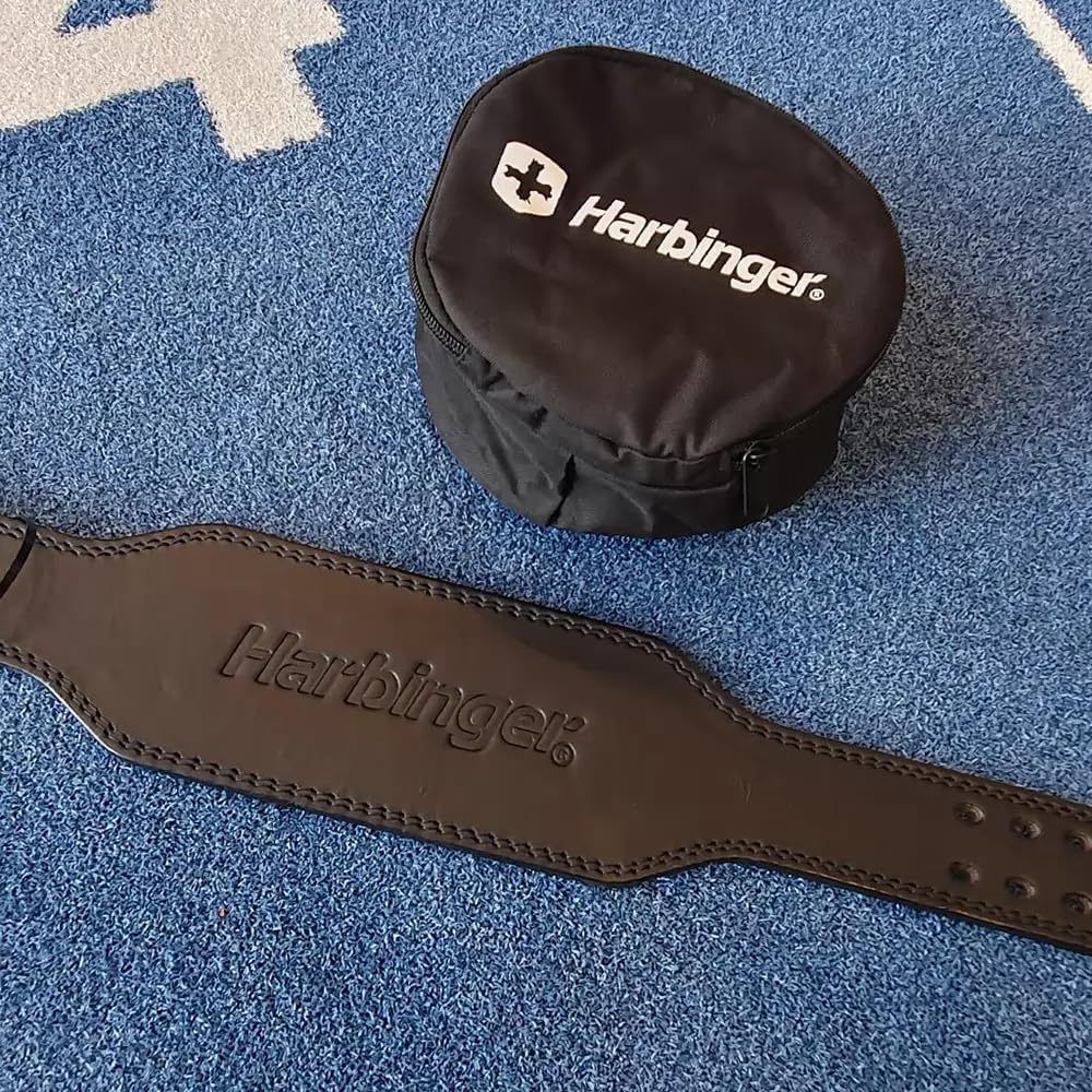 Harbinger 10mm Powerlifting Belt – Robuster Leder-Gürtel, 10 cm breit, Maximale Rücken- & Kernunters