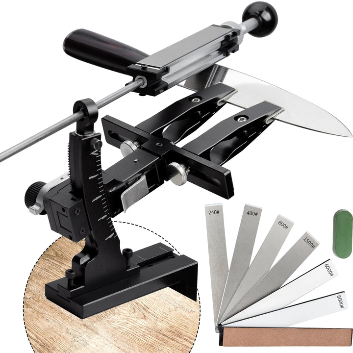 CWOVRS Messerschärfsystem Profi, Präziser Winkel-Schärfer Messerschärfer, Aluminium CNC Messerschlei