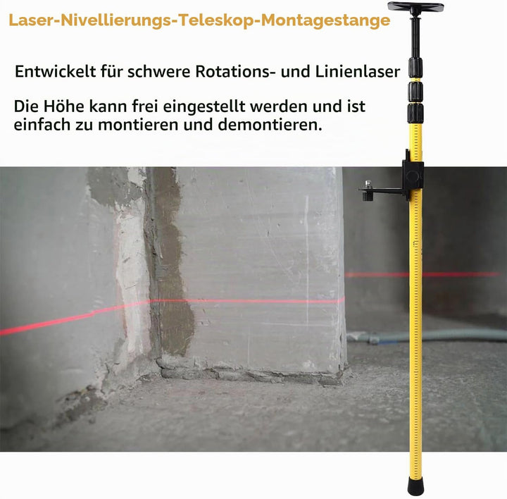 Teleskopstange Laser, Stativ Laser, Einstellbar von 115-280 cm,1/4 &amp; 5/8 Zoll mit Schnellverschluss