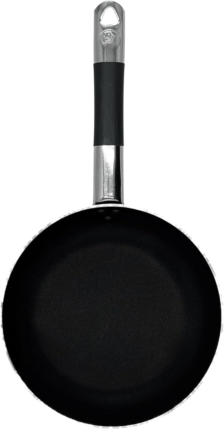 Pentole Agnelli ALSC111BBSSC32 Alblack Aluminium-Pfanne mit Rohrgriff aus Edelstahl, 32 cm, Schwarz,