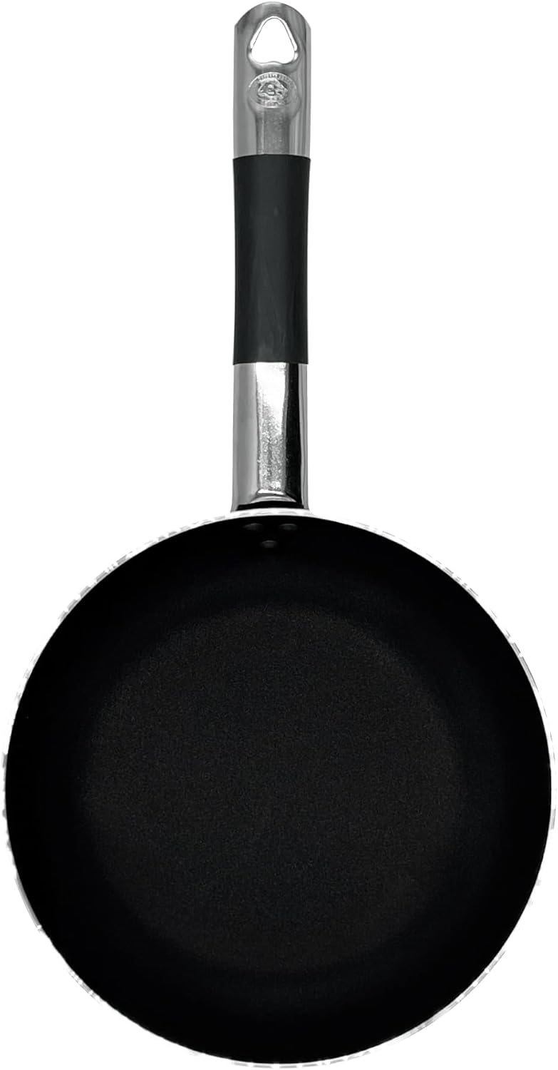 Pentole Agnelli ALSC111BBSSC24 Alblack Pfanne mit niedrigem Salt, aus Aluminium, mit Edelstahlgriff