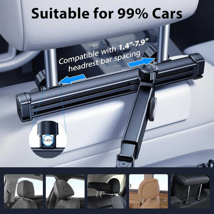Akku-Ventilator für Auto-Rücksitz mit einziehbarem langem Arm, [Geschenk-Kfz-Ladegerät & USB-C-Kabel