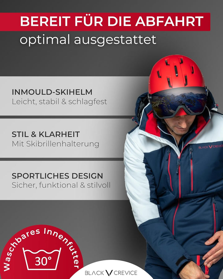 Black Crevice Kinder-Skihelm Stubai I Kinder Ski-Helm in sportlichem Design I stossfester Skihelm Mä