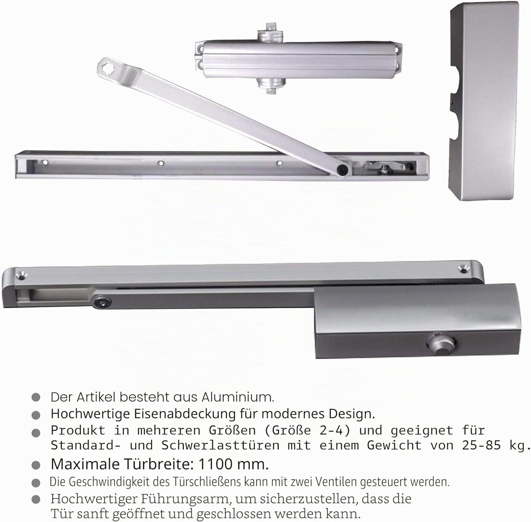 PALMAT Automatische einstellbare hydraulische Türschliesser mit Gleitschienenarm und Eisenabdeckung