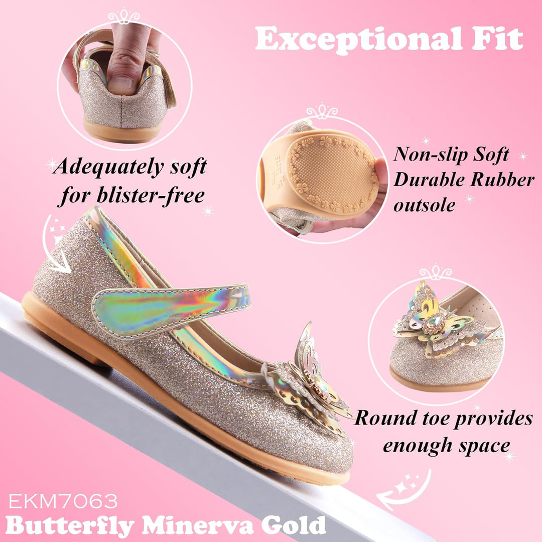 EIGHT KM - Kleinkind Mädchen Kleid Ballerinas Schuhe - Mary Jane Wohnungen - Prinzessin Hochzeit Sch
