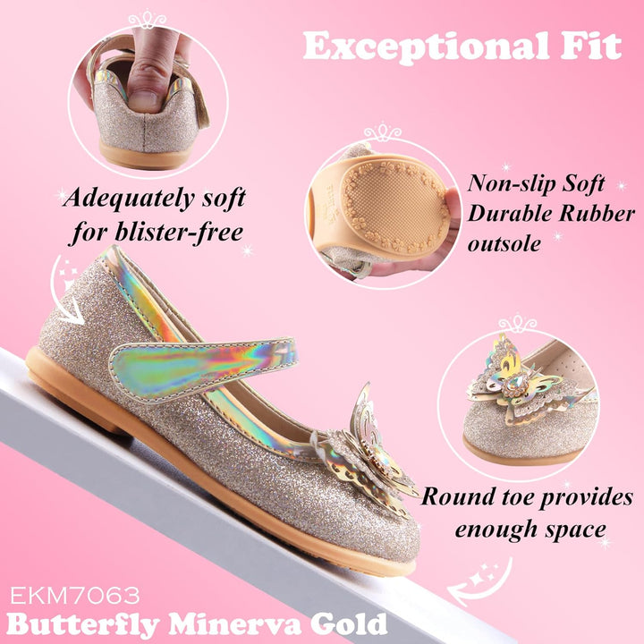 EIGHT KM - Kleinkind Mädchen Kleid Ballerinas Schuhe - Mary Jane Wohnungen - Prinzessin Hochzeit Sch