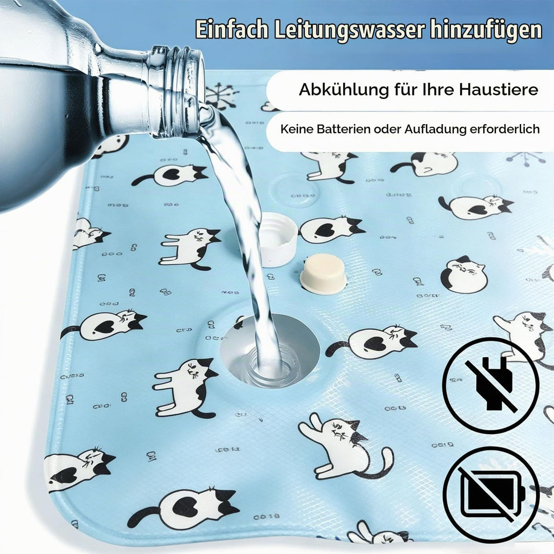 Kühlmatte Hund Katze Selbstfüllend 60×90cm,XL Kühldecke Hund Mit Ungiftigem Dünnes Gel,Faltbar leich