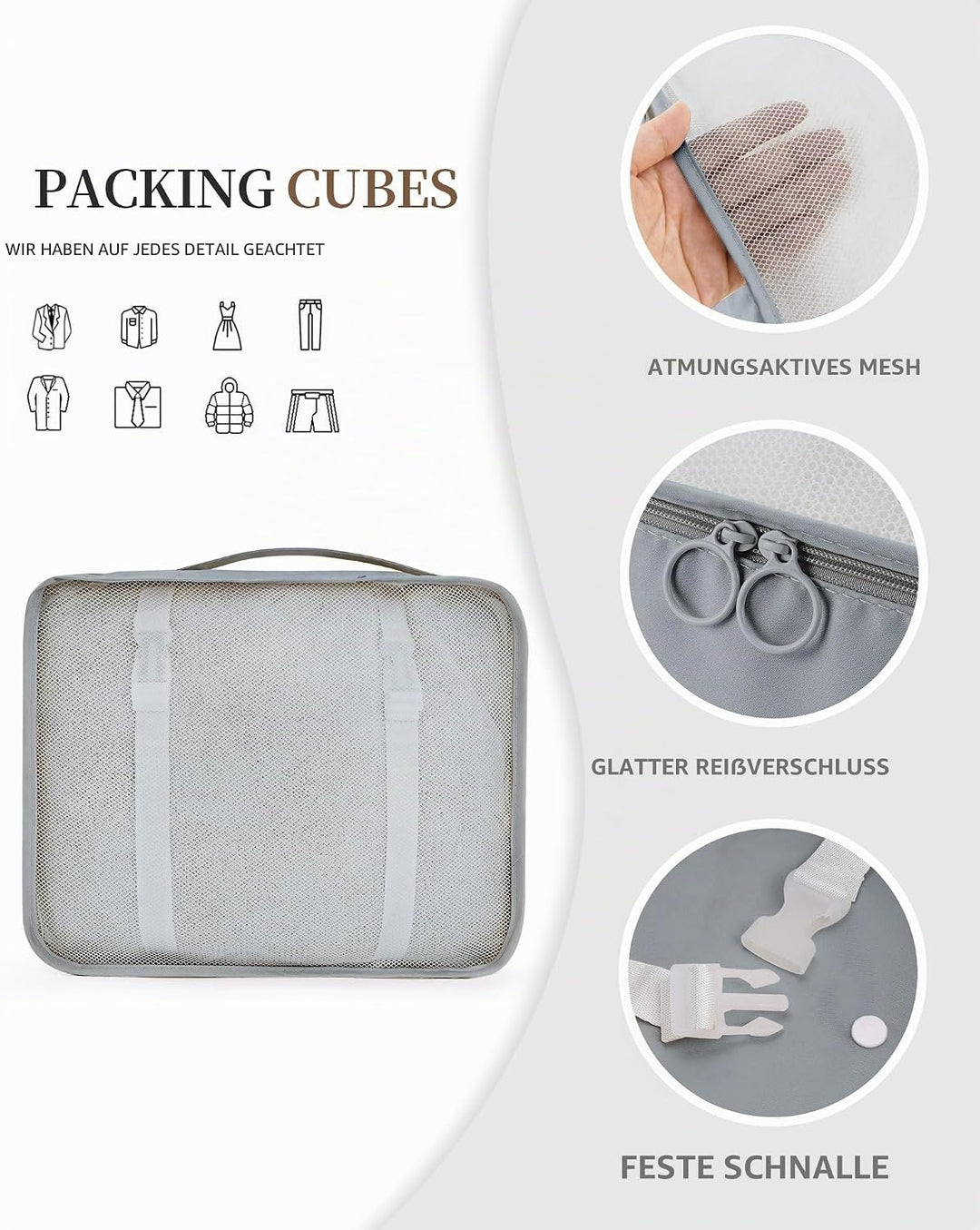 Anjing Koffer Organizer 11-teilig, Packing Cubes, leichte Reisegepäck-Organizer, platzsparend, wasse