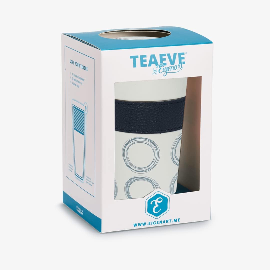 Eigenart TEAEVE Teebecher "Circular - Blue", Becher mit Sieb + Deckel im Geschenkkarton