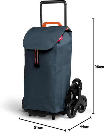 Gimi Tris Einkaufstrolley, wasserabweisende Tasche, 3-Rollen-System, Eco Verpackung, Fassungsvermöge