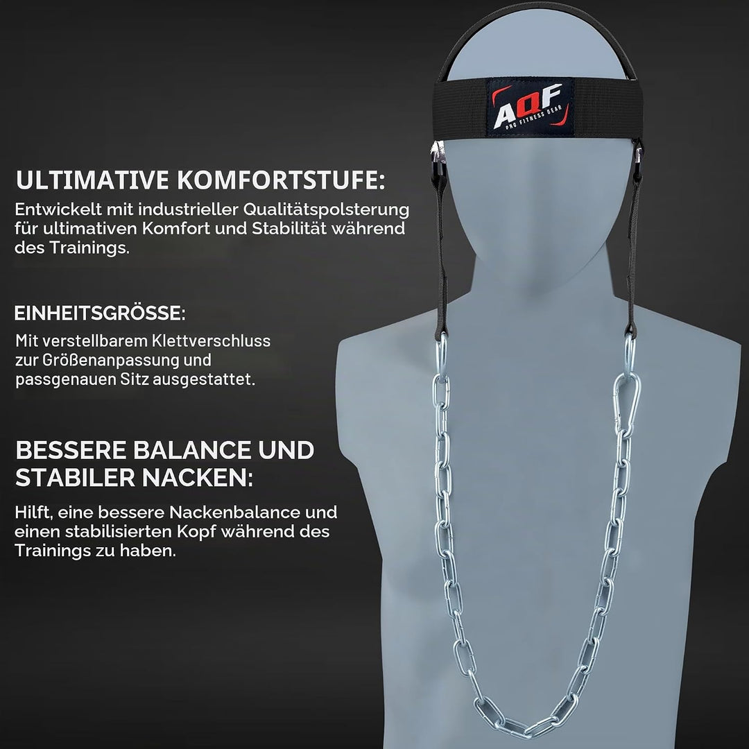 AQF Verstellbares Kopfgeschirr Tauchen Hals Builder Gürtel Gewichtheben Kette Neopren gepolstert Sch