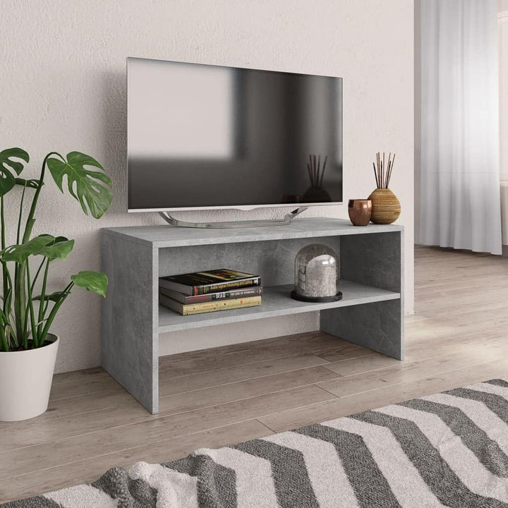 homiuse TV-Schrank Betongrau 80x40x40 cm Holzwerkstoff TV Board Fernsehschrank Fernsehtisch TV Lowbo