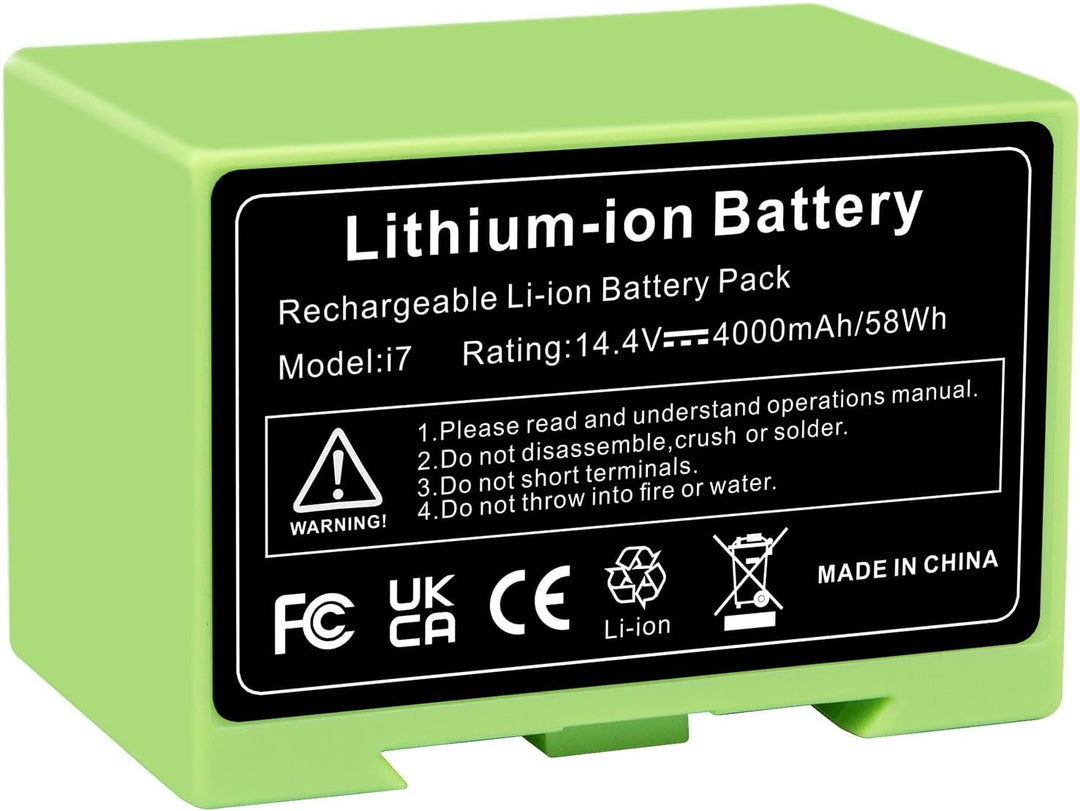 ASUNCELL Li-ion Ersatzakku für i7, 14.4V 4000mAh Akku für iRobot Roomba e und i Serie i7/i7+ i4/i4+