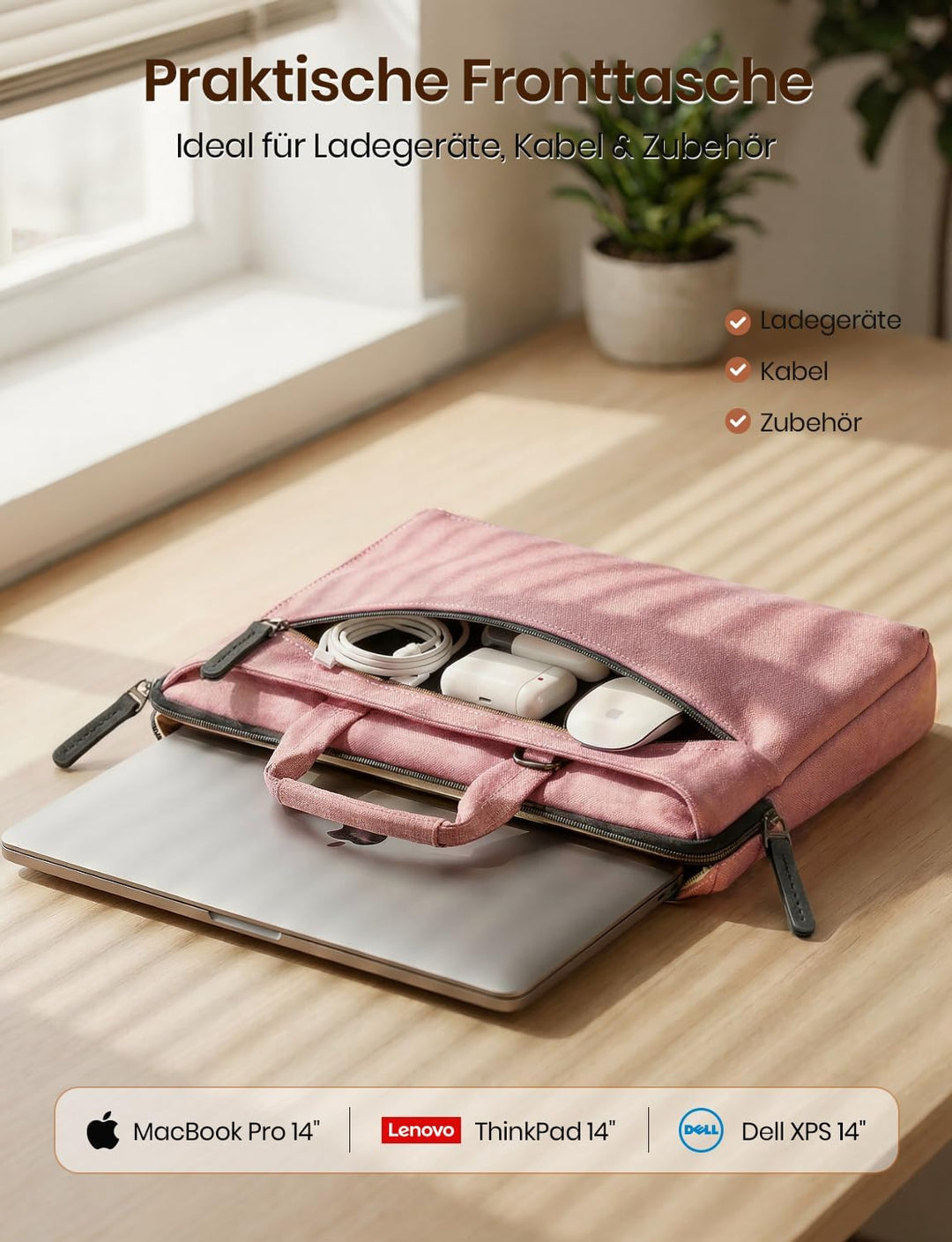 DOMISO Laptoptasche 14 zoll Laptop Tasche Notebook Tasche Laptop Bag für 14 Zoll HP Lenovo Dell XPS