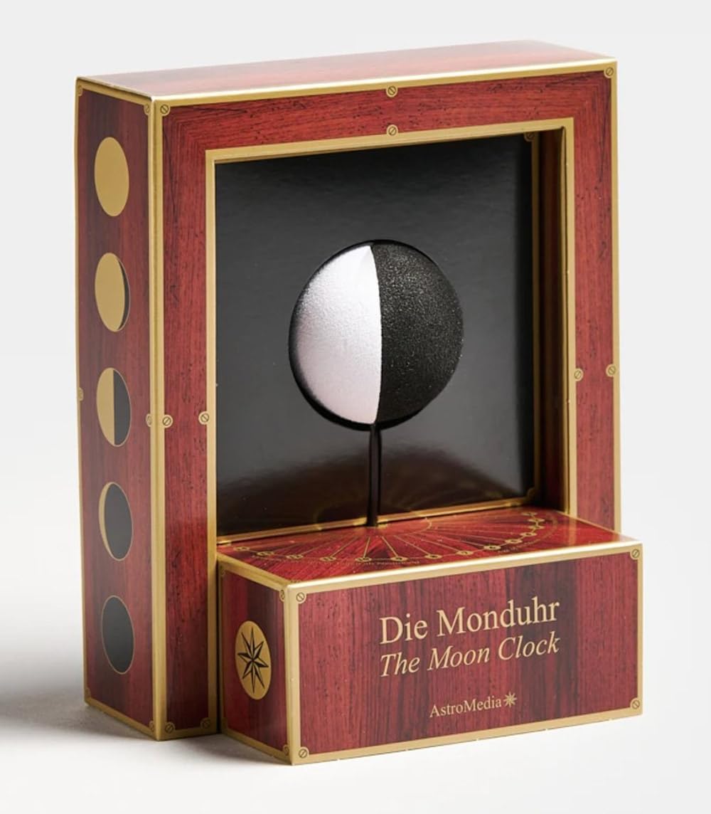 Astromedia Die Monduhr - Mondphasenanzeige - Klassisch - Schwarz - ca. 12 x 7,5 x 14,5 cm (B/T/H) -