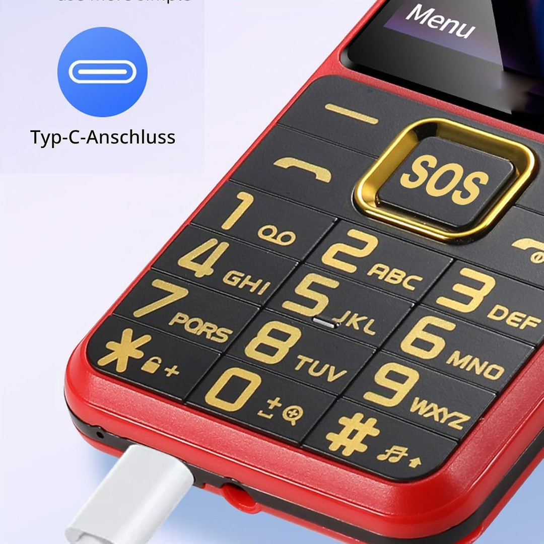Fockety 4G -Handy für Senioren, 2,6 -Zoll -HD -Bildschirm Dual SIM -Mobiltelefon für ältere Menschen