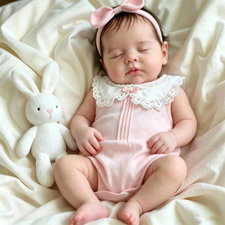 Zero pam Reborn Baby Vollsilikon Lebensecht Mädchen, 50CM Reborn Baby Mädchen, Silikon Puppe Mit Haa