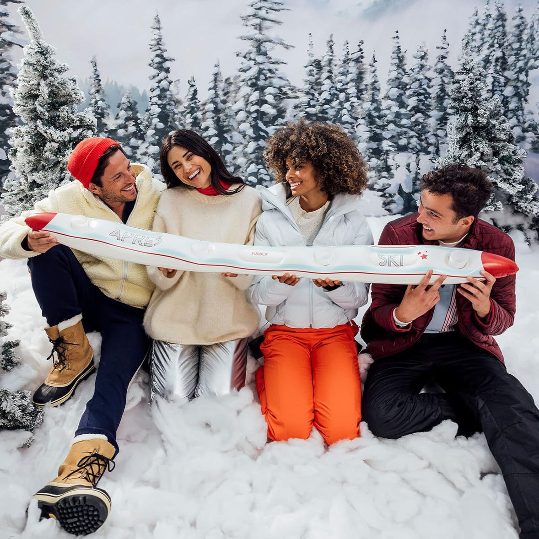 FUNBOY Winter Fun Aufblasbarer ShotSki Schneeschlitten Weiss Apres Single, Weiße Apres, einzeln