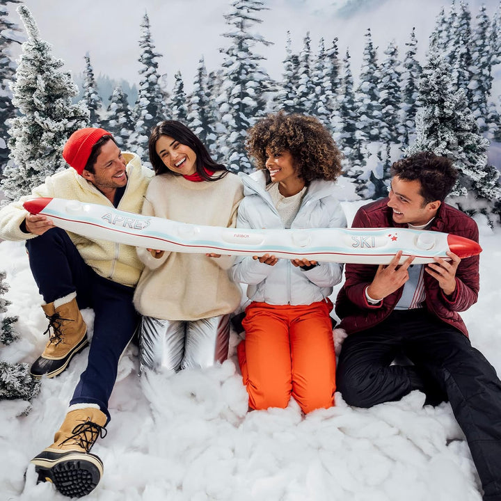 FUNBOY Winter Fun Aufblasbarer ShotSki Schneeschlitten Weiss Apres Single, Weiße Apres, einzeln