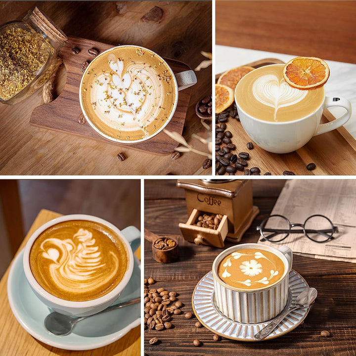 Milchkännchen, 12oz Edelstahl Milchkännchen Tasse Dampfkanne, Milchkaffee Cappuccino Latte Kunst, Da