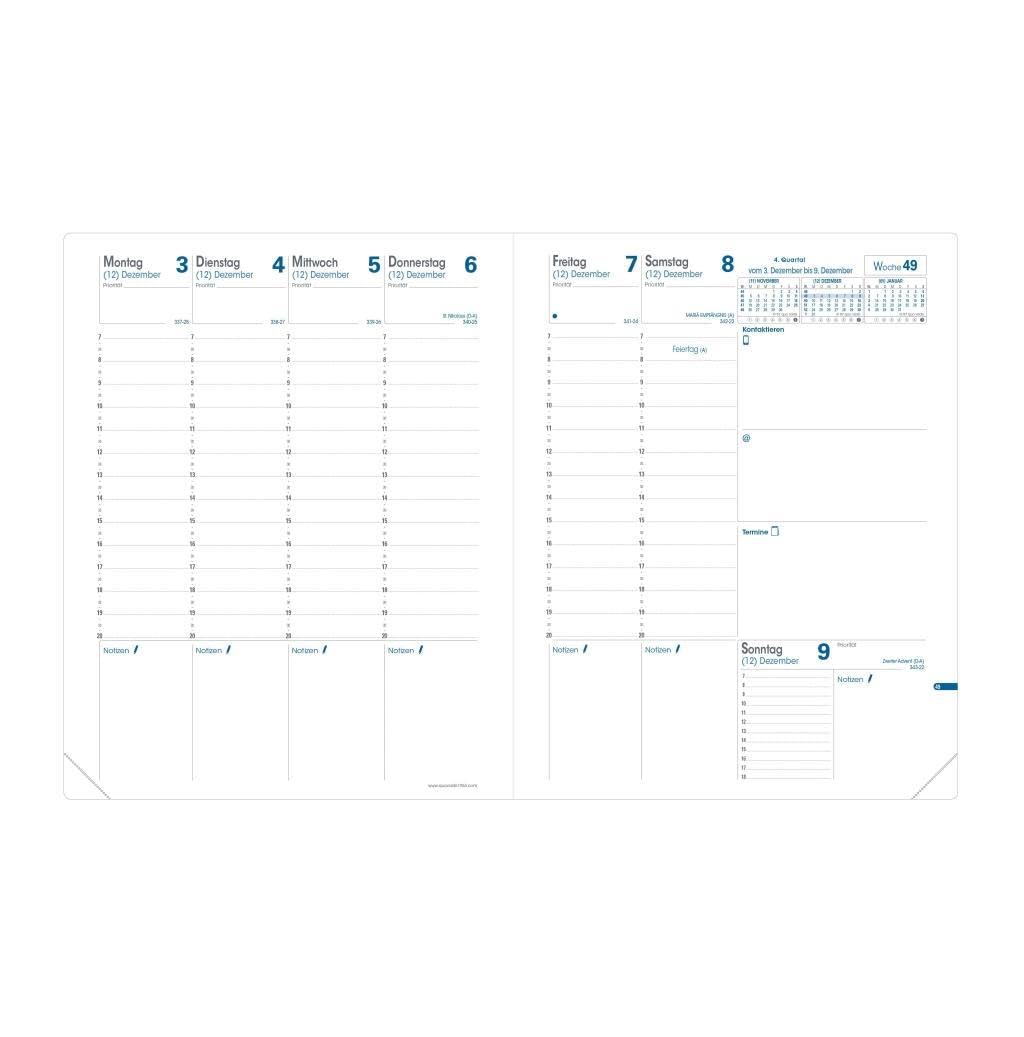QuoVadis Terminkalender "Trinote" 18x24cm schwarz 28078Q, Kalender